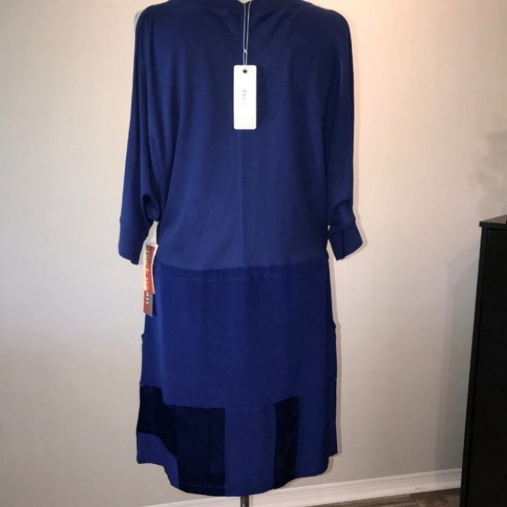 Anthropologie Cluny Patchwork blue Silk Dress size S new with tags - Picture 8 of 9